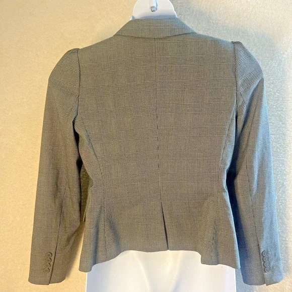 New York & Co Women's Size 10 Black Plaid 2 Button Blazer Jacket - Picture 3 of 7